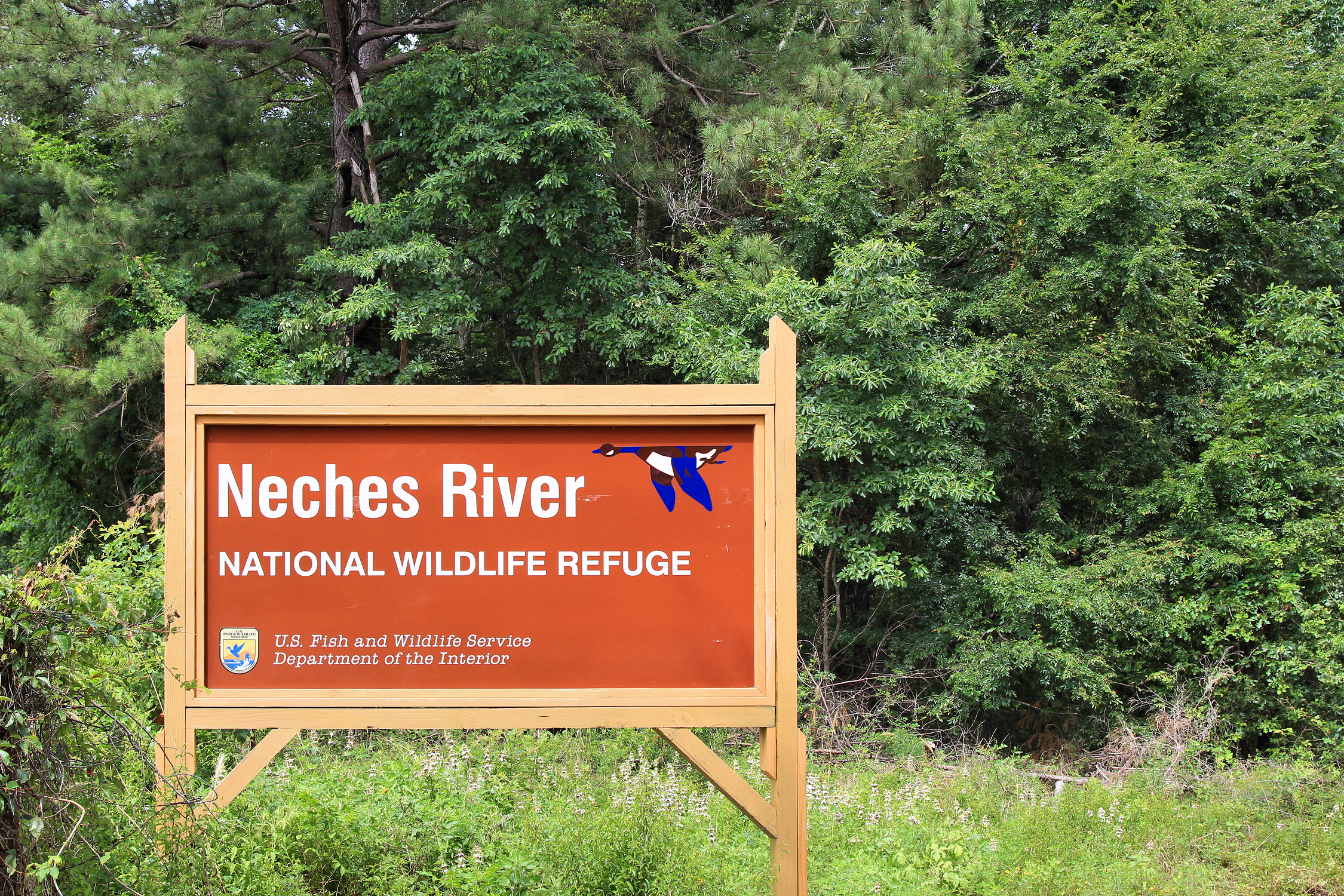 Entrance to Neches River National Wildlife Refuge in East Texas