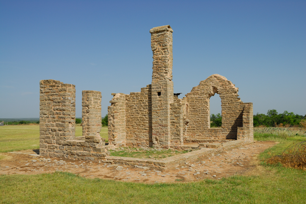 Ruins of the administration building at Fort Griffin State Historic Site in Texas