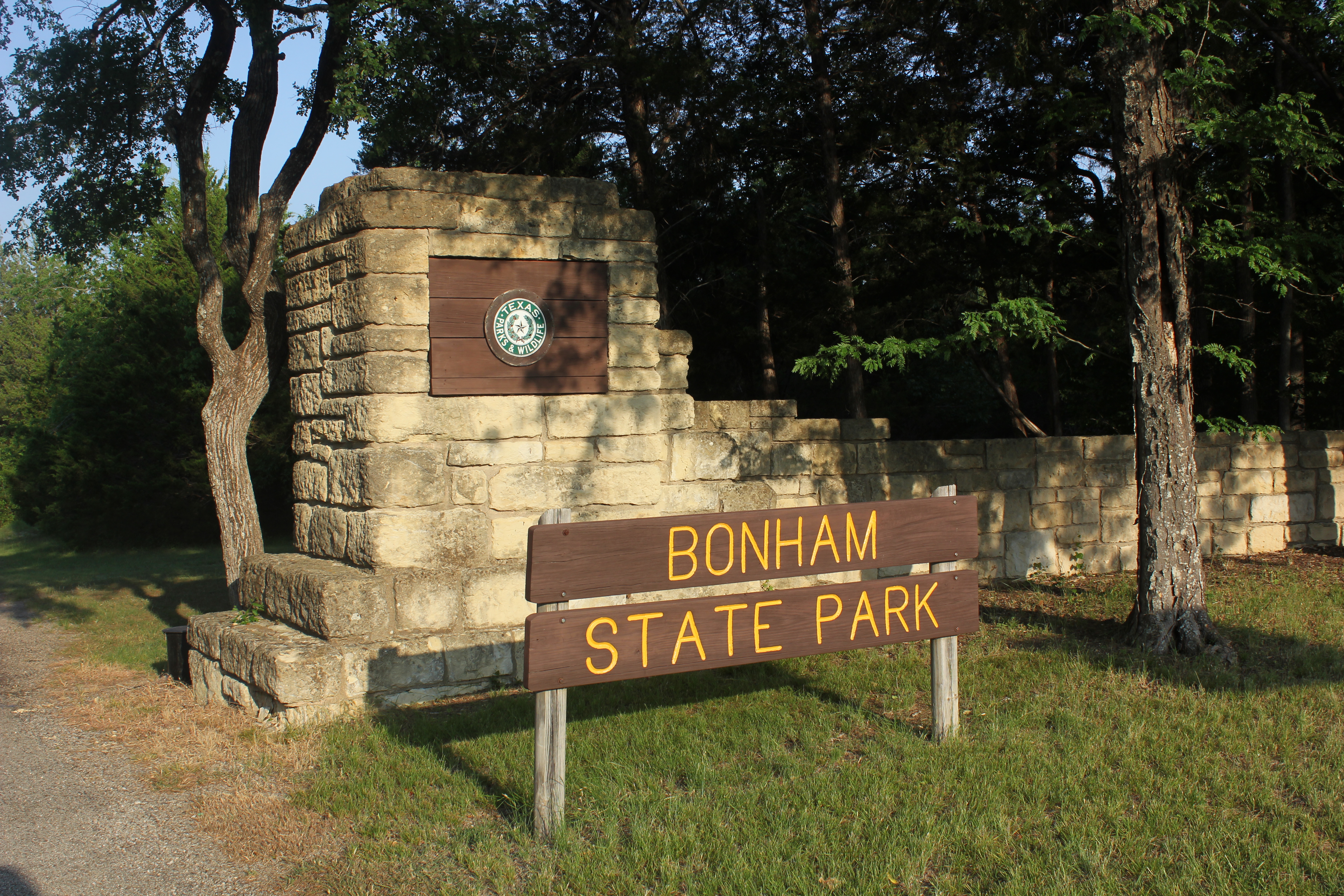 Entrance and park property at Bonham State Park in Fannin County, Texas