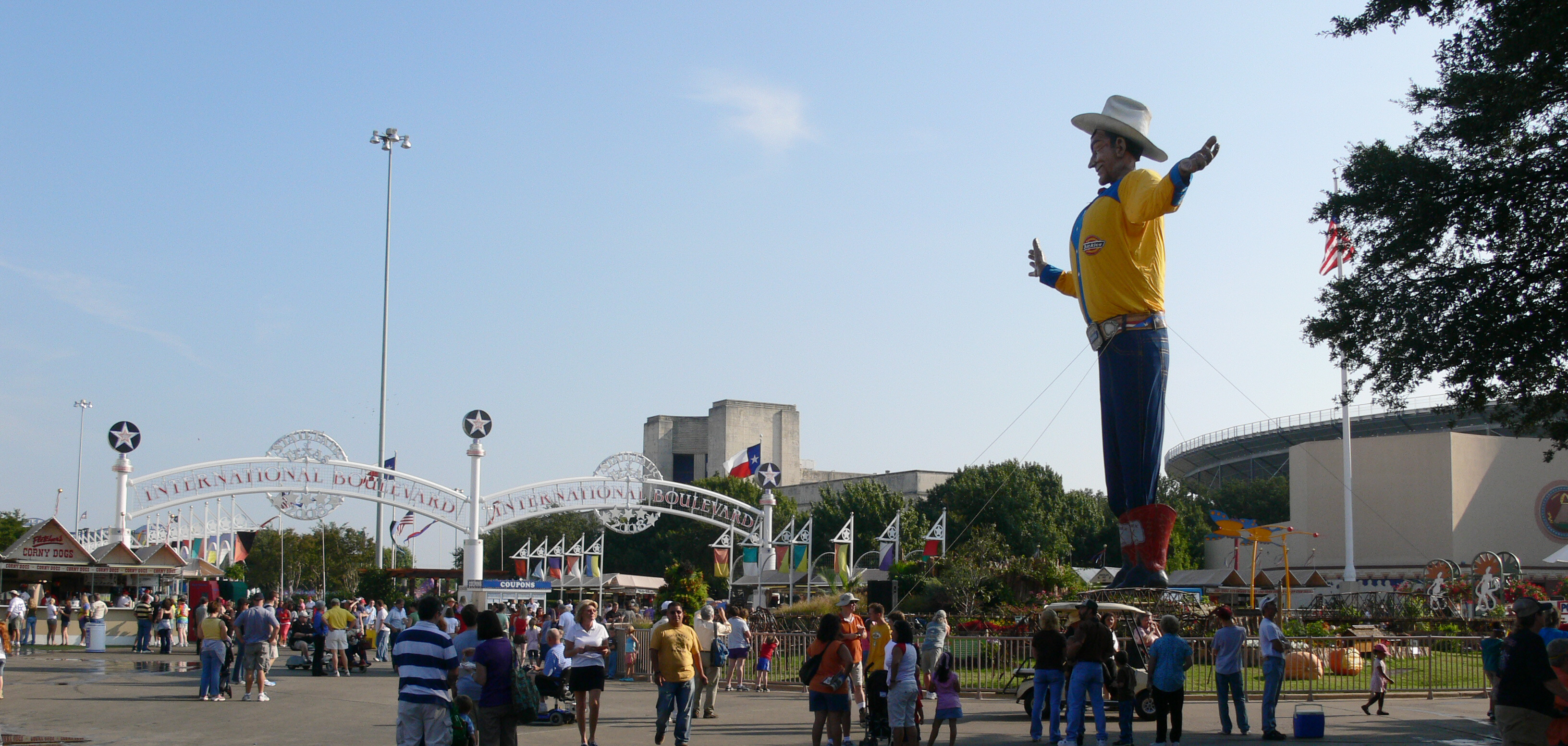 Big Tex greeting visitors at the State Fair of Texas in Dallas